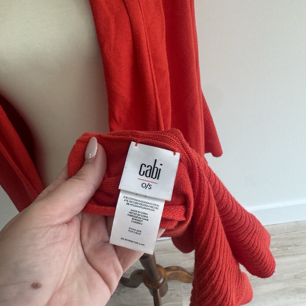 Cabi One Size Ruffle Wrap #3478 Spicy Orange #CV - Picture 4 of 5